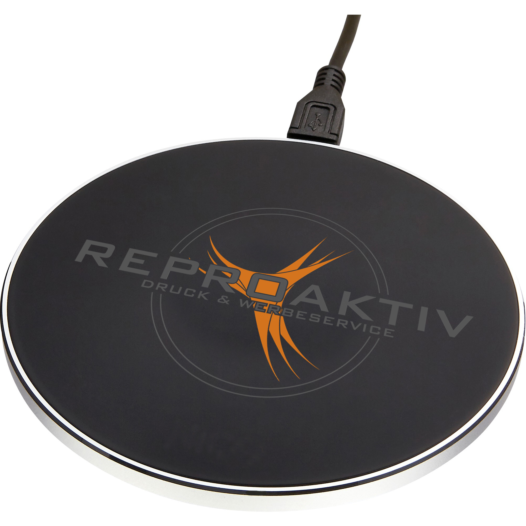 Wireless Charger 10 W schwarz inkl. Druck