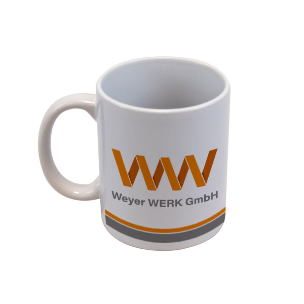 Personalisierte Tasse 330ml, Porzellan, Weiß A+