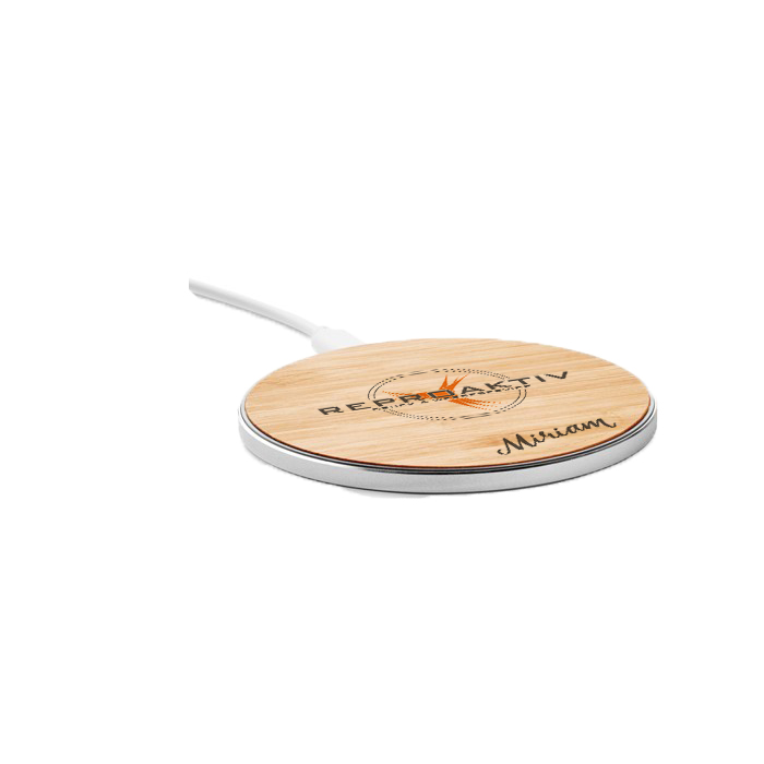 Personalisierter Wireless Charger Bambus