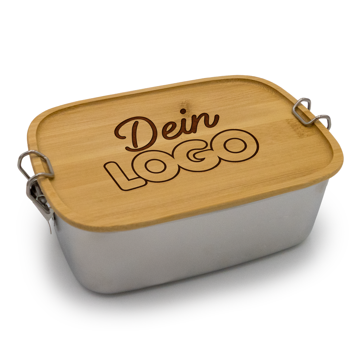 Lunchbox aus Edelstahl mit Bambusdeckel – nachhaltig, personalisierbar & langlebig